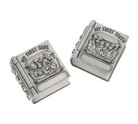 FRCOLOR Scatole Portaoggetti per Denti da Latte e Lanugine per Bambini, Custodie in Metallo Flanella, Conservazione Sicura dei Primi Dentini, Design Motivi Animali, Set da 2 Pezzi per Ricordi Infanzia