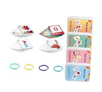 FRCOLOR Schede Didattiche in Inglese 4 per Card Animali Colori e Frutta Strumento Studio per Sviluppo della Memoria e Concentrazione