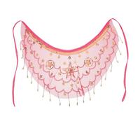 FRCOLOR Sequin Mesh Belly Dance Veil con Frange Maschera Traspirante per Performance Party Halloween e Cosplay Accessorio Costume con Paillettes e Nappe