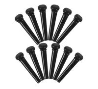 FRCOLOR Set 12 Piroli per Chitarra Acustica in Plastica Nera, Perni del Ponte Antiscivolo per Chitarre Folk, Ricambi Resistenti per Musicisti Principianti e Professionisti