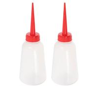FRCOLOR Set 2 Bottiglie di Olio per Macchine da Cucire in Plastica 250 Ml Ugello di Precisione Rosso, Applicatore Olio Versatile per Cucito e Artigianato, per Uso Domestico in Viaggio