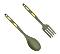 FRCOLOR Set 2 Pezzi Utensili Cucina in Silicone Resistente al Calore, Cucchiaio e Forchetta Multifunzionali per Mescolare Insalate e Cucinare in Modo Sano e Sicuro