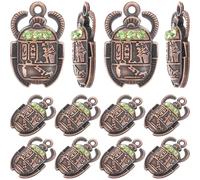 FRCOLOR Set 20 Pezzi Ciondoli Antichi a Forma di Coleottero in Lega Verde 26x16mm per Gioielli Egiziani Fai da Te, Pendenti per Collane e Bracciali, Materiale Creativo per Creazione