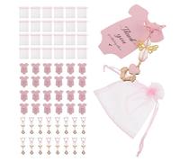 FRCOLOR Set 20 Portachiavi Battesimo Bimba Ciondolo Corona e Ala D’angelo, Regalo Ringraziamento per Bomboniere Shower, Accessori Decorativi per Borse, Zaini e Chiavi Auto