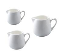 FRCOLOR Set 3 Brocche in Ceramica per Latte 50ml 100ml 240ml Beccuccio e Manico, Contenitori per Salsa da Cucina Base Antiscivolo, Tazze per Latte e Marmellata per Uso Domestico