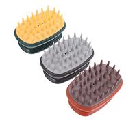 FRCOLOR Set 3 Pezzi Spazzola Massaggiatore per Cute in Silicone Design a Doppio Strato e Denti Distanziati per Pulizia e Massaggio Efficiente della Testa