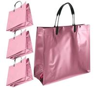 FRCOLOR Set 4 Borse Tote in PVC Rosa 25X23X10 CM Borse della Spesa Resistenti e Riutilizzabili Borsa Portaoggetti Pieghevole per Donna per Shopping Picnic e Uso Quotidiano