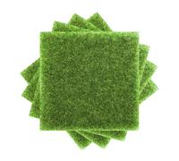 FRCOLOR Set 4 Pezzi di Prato Sintetico 15x15 Cm in Plastica, Finta per Decorazioni da Tavolo e Progetti DIY, Ideale per Allestimenti Tematici Interni ed Esterni