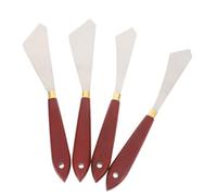 FRCOLOR Set 4 Pezzi Raschietti per Pittura Artistica in Acciaio Inox, Spatole per Dipingere su Tela Impugnatura Liscia, Palette Multifunzione per Miscelare Colori e Creare Texture, Adatti
