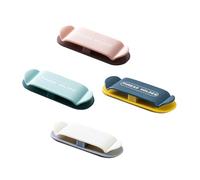 FRCOLOR Set 4 Supporti Fermacavi per Spina Autoadesivi in Abs, Ganci Organizzatori per Cavi Avvolgimento Filo, Antiperforazione per Casa, Ufficio e Camera da Letto
