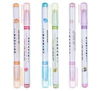 FRCOLOR Set 6 Pennarelli Evidenziatori a Rullo Penne Curve Colorate Assortite per Diario e Disegno, Materiali Scolastici Kawaii per Studenti, per Scrapbooking e Appunti