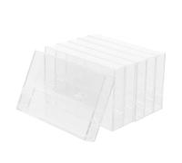 FRCOLOR Set 6 Pezzi Portacassette in Plastica Trasparente, Custodie per Cassette Audio Vuote, Organizer Compatto per Archiviazione Nastri, Supporti Multimediali per Ufficio e Casa