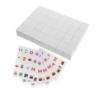 FRCOLOR Set 65 Pezzi Domino Per Ragazzo Ragazza e Adulti Adesivi Bandiera Nazionale, Gioco Tessere Mahjong Portatile 30mm, Intrattenimento Da Viaggio e Picnic Educativo