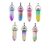 FRCOLOR Set 7 Ciondoli per Collane e Orecchini Fai da Te, Pendenti Colorati Sospesi Anello, Accessori Creativi per Gioielli Artigianali, per Regali e Progetti di Creazione Personalizzata