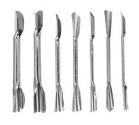 FRCOLOR Set 7 Pezzi Coltelli da Cucina Doppia Lama in Acciaio Inox per Intaglio di Frutta e Verdura Impugnatura Ergonomica, Utensili per Guarnizione e Taglierina per Intaglio in