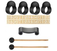 FRCOLOR Set 9 Pezzi Accessori Tamburo a Lingua con Plettri Silicone per Dita Adesivi Note e Martelletto Protezione Dita per Pratica Musicale e Strumenti a Percussione