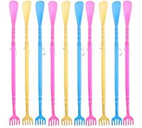 FRCOLOR Set da 10 Pezzi di Calzascarpe in Plastica a Doppio Uso Artiglio Massaggiante, Leggero e Pratico, per Casa e Viaggi, Facile da Maneggiare Colore Casuale