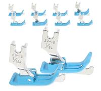FRCOLOR Set da 10 Piedini Premistoffa per Macchina da Cucire Industriale ad Ago Singolo, Piedino Destro Stretto Tagliafilo Integrato, Accessori per Cucito Guida Bordi per Finiture