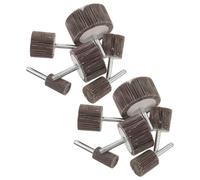 FRCOLOR Set da 12 Testine Abrasive Codolo per Lucidatrice a Tamburo, Ruote Lamellari per Utensili Rotanti, Compatibili Trapani e Smerigliatrici, Kit Versatile per Finitura Metallo, Legno