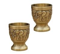 FRCOLOR Set da 2 Bicchieri da Whisky Vintage in Lega 15ml, Calici da Vino Creativi di Piccole Dimensioni per Liquori, Birra e Cocktail, Adatti per Feste e Intrattenimento in Casa