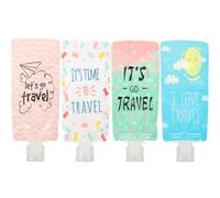 FRCOLOR Set da 4 Buste Vuote per Cosmetici 100Ml Dispenser per Trucco Leggere e Resistenti per Viaggi e Articoli da Toeletta Portatili