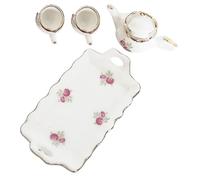 FRCOLOR Set Da Tè Giocattolo in Ceramica Miniatura Per Bambine, Tazza e Teiera Deliziosa, Stoviglie in Miniatura Per Casa Delle Bambole, Decorazione Realistica Per Gioco Di Ruolo e Modellini