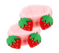 FRCOLOR Set Di 2 Fasce Per Morbide Per Il Trucco E La Spa Con Motivo Decorativo A Fragola Per Donne E Ragazze.