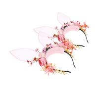 FRCOLOR Set Di 2 Fasce Per Orecchie Copricapo Di Halloween Con Fiori E Finti Fiori Copricapo Da Fata Per Accessori Per Costumi