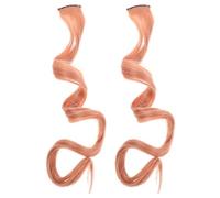 FRCOLOR Set Di 2 Parrucche Con Mèches Extension Per Da Donna Extension Con Clip Extension Con Clip Accessori Per Da Donna Extension Rave Hair Fibra Chimica Rosa