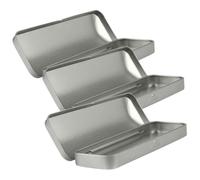 FRCOLOR Set di 3 Scatole in Latta per Matite Coperchio, Organizer Penne Salvaspazio in Metallo Argento per Decorazioni Scuola e Uso Quotidiano