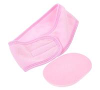 FRCOLOR Set di 4 fasce per il lavaggio del viso, set di panni per la cura del viso, elastica per la testa della doccia, shaker per palline di riso rosa bolla signorina tessuto per la casa