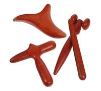 FRCOLOR Set Di 4 Strumenti Per Massaggio Manuale in Legno Per La Terapia Di Raschiatura Del Corpo Marrone