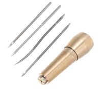 FRCOLOR Set di 6 Punteruoli da Cucito in Rame Leggeri per Riparazioni di Tele e Pellicce, Strumenti Portatili per Scarpe e Accessori in Pelle per Artigiani