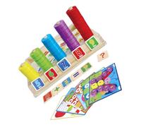 FRCOLOR Set di Blocchi Matematici in Legno Multifunzionali Giocattolo Educativo per Riconoscimento Colori e Problem Solving Puzzle di Costruzione Montessori per Sviluppo Precoce