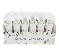 FRCOLOR Set di Coni Riso Matrimonio in Carta Design a 30 Fori, Porta Coni per Confetti Matrimonio per Nozze Funzione di Contenimento e Supporto per Fiori