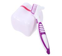 FRCOLOR Set Di Contenitore Per Protesi Con Spazzolino Scatola Portatile Per Pulizia Apparecchi Dentali Supporto Completo Per e Manutenzione Protesi e Apparecchi Trasparenti