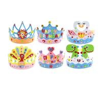 FRCOLOR Set Di Copricapi Per Feste Di Compleanno 6 Pezzi Corone Per Bambine in Tessuto Non Tessuto Comodi E Dal Design Unico Per Feste Di Bambini E Bambine Baby Shower