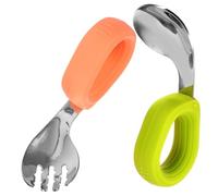 FRCOLOR Set Di Posate Per Bambini Piccoli Forchetta E Cucchiaio Per L'addestramento Dei Bambini Manico Ergonomico Design Non Invasivo Facile Da Pulire