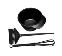 FRCOLOR Set Pennelli e Ciotola per Tintura Chioma Professionale 3 Pezzi, Spazzola Uniforme e Bastoncino Miscelatore, Accessori per Colorazione Chioma Fai da Te e Salone Parrucchiere
