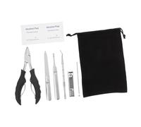 FRCOLOR Set per Manicure e Pedicure 7 Pezzi Tronchesino in Acciaio Inossidabile per Unghie Spesse e Dure Custodia Portatile per Uso Professionale e Domestico