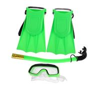 FRCOLOR Set Snorkeling con Maschera Antiappannamento e Pinne in Pvc 30-35 Verde per Immersioni e Esplorazioni Subacquee Sicure e Divertenti