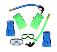 FRCOLOR Set Snorkeling Maschera Sub Occhialini e Pinne Compatte per Ragazzi in Silicone e Plastico per Snorkeling