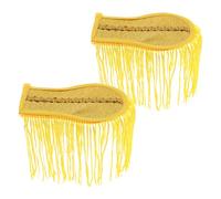 FRCOLOR Spalline Frange Oro Non Tessuto, 2 Pezzi Decorazione Spalla per Uniformi e Costumi, Accessori per Spalle Nappe e Catene per Eventi e Spettacoli