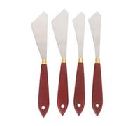 FRCOLOR Spatole Leggere per Miscelazione Pigmenti Set di 4 Coltelli in Acciaio Inossidabile e Legno per Pittura per Insegnanti e Principianti Nell'arte della Pittura