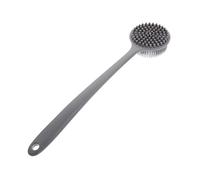 FRCOLOR Spazzola da bagno pulita, shampoo, spazzola per la schiena, spazzola per la schiena, spazzola per il bagno, luffa, in silicone, spazzola per il massaggio, colore grigio, gel di silice