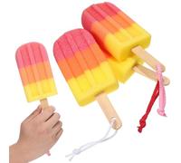 FRCOLOR Spazzola Esfoliante per Corpo Spugna Morbida, Forma Gelato 3 Pezzi, per Doccia, Schiena e Viso