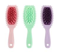 FRCOLOR Spazzola Massaggiante per Cuoio Capelluto in Silicone 3 Pezzi Grandi Denti Conici Portatile Morbida e Flessibile Pettine per Shampoo e Massaggio Sotto la Doccia per la
