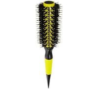 FRCOLOR Spazzola per capelli rotante Soft Bristles Hair Brush Manico antiscivolo in legno e nylon Tubo in alluminio per uso a casa e in viaggio