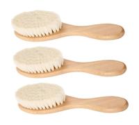 FRCOLOR Spazzola per Chioma Ragazzo Ragazza 3 Pezzi con Setole Morbide e Manico in Legno Ergonomico, Strumento Delicato per Massaggio Cuoio Capelluto, Adatta per Toelettatura e Bagnetto