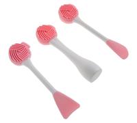 FRCOLOR Spazzola Per Maschera Viso Manuale in Silicone Morbido 3 Pezzi Esfoliante Per Il Viso Strumento Per La Pulizia Del Viso Delle Donne
